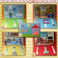 Libro de fieltro con las partes de la casa